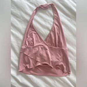 Flowy backless halter top